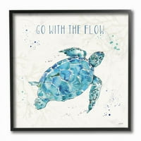 Stupell Industries idu s protokom citata kornjače kornjače plavo zeleno akvarel uokvirenog zidnog umjetničkog dizajna Anne Tavoletti,