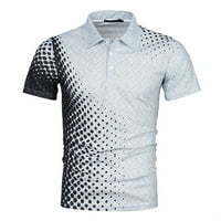 Nova muška ljetna modna ležerna polo majica s printom od 3 a, pripijeni gornji dio kratkih rukava s izrezom u obliku slova a