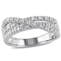 Miabella Ženska karat T.W. Dijamantni crossover prsten u srebrom sterlinga