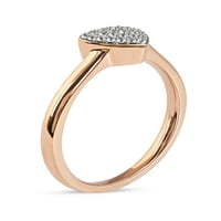 Imperial 10k ružičasto zlato 1 10CT TDW Dijamantni prsten za srce za žene