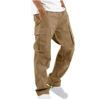 Muške teretne hlače, muške obične Ležerne hlače s više džepova, vanjske ravne fitness hlače, teretne hlače, teretne hlače