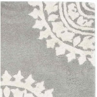 Ručno tkani tepih od 2 '6 14 ' svijetlosive boje i Bjelokosti