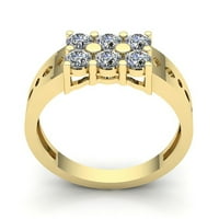 Muški klasični vjenčani prsten za godišnjicu s prirodnim dijamantom okruglog reza od 1,5 karata u čvrstom ružičastom, bijelom ili
