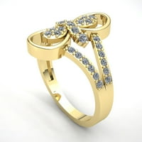 1,5-karatni zaručnički prsten s okruglim dijamantom od 10-karatnog ružičastog, bijelog ili žutog zlata od 10-karatnog 92