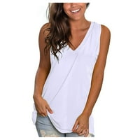 Ženska majica bez rukava za žene, bluze za žene, široki vrhovi s izrezom u obliku slova B, obična bluza, prsluk