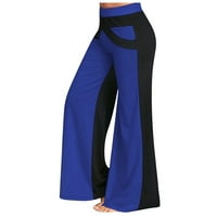 Ženske modne joga tajice visokog struka s džepovima od 2 inča plave hlače za vježbanje