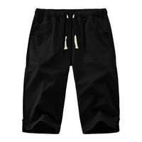 Muške kratke hlače teretne hlače za muškarce Ležerne jednostavne jednobojne pamučne hlače s lumbalnom uzdom Hlače dužine teleta muške
