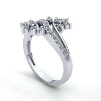 0,33 karatni okrugli dijamant, ženski personalizirani vjenčani prsten za godišnjicu braka s cvijetom od 10 karatnog ružičastog, bijelog