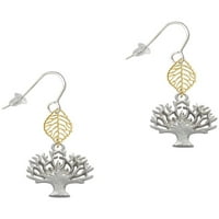 Divan nakit od drveta života, Francuske naušnice sa zlatnim lišćem