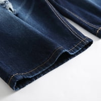 Traper kratke hlače za muškarce ljetne Vintage oprane poderane izlizane Casual traper kratke hlače ravnog kroja do koljena Mornarsko