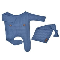 Višestruko pouzdano odijelo za fotografiranje novorođenčadi, jednobojni kombinezon na nogama + kapa
