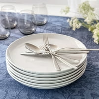 Bolji domovi i vrtovi Collins okrugli porculanski moderni tanjuri za večeru, set od 12, bijeli