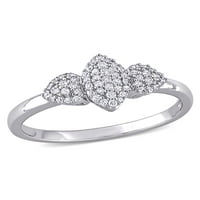 Carat T.W. Dijamantni sterling srebro obećanje prstena