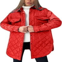 Široka jakna s remenom i remenom u obliku rombične rešetke, duga pamučna topla izolirana modna ženska odjeća, Ženski kaputi i jakne