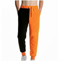 Muške hlače na rasprodaji muške i ženske kontrastne hlače za trčanje sportske hlače za fitness casual hlače svijetle narančaste boje