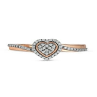 Imperial 10k ružičasto zlato 1 10CT TDW dijamantni srčani klaster Halo obećanje prsten