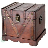 Mala drvena kutija s blagom, škrinja starog stila blaga