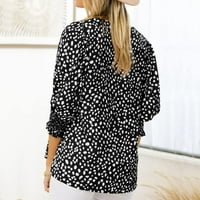 Ženske majice kratkih rukava s okruglim vratom majice s printom na točkice široka ležerna bluza majice casual pulover