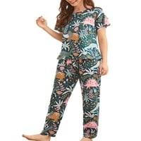 Ženski set Pidžame s životinjskim printom, ljetni labavi, udobni ljetni setovi pidžame s elastičnim strukom
