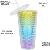 jednokratna plastična Akrilna čaša s dvostrukom stijenkom, smrznuta putna čaša za ledenu kavu, smoothie sa hladnom vodom, širokih