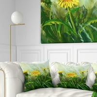 Jedinstveni cvjetovi maslačka - cvjetni jastuk za bacanje - 16x16