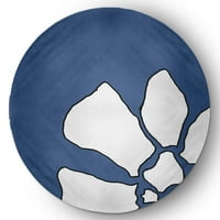 5 ' okrugli plavi tepih latica s unutarnjim i vanjskim linijama proljetnog ženila