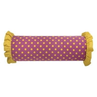 Jastuk za bacanje jastuka u ružičastim i žutim točkicama s valovitim rubom