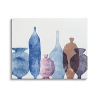 Plava slojevita vaza galerija modernog apstraktnog slikarstva s printom na omotanom platnu zidna umjetnost