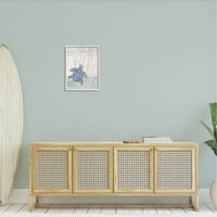 Grafika u bijelom okviru s prugastim uzorkom morske kornjače, zidni tisak, dizajn Katie Doucette