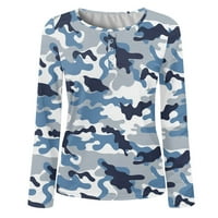 ; / Ženske košulje Zima-Jesen, ležerni udobni topovi, bluza s modnim printom s četvrtastim ovratnikom, majice s okruglim vratom s