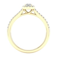 Imperial ct tdw princeza dijamantna halo zaručnički prsten u 10k žutom zlatu