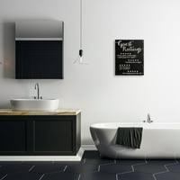 Stupell Industries Ocjena gosta s pet zvjezdica kupaonice Crna smiješna riječ Dizajn platna zidna umjetnost Daphne Polselli