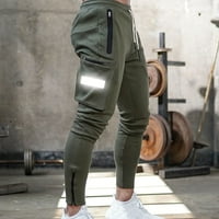 Muške hlače muške svestrane cjelogodišnje teretne hlače s više džepova donji dio s patentnim zatvaračem i gumbima jednobojne ulične