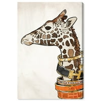 Avenue Avenue životinje zidne umjetničko platno ispisuje 'luksuzna žirafa' zoološki vrt i divlje životinje - smeđa, narančasta