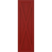 Ekena Millwork 18 W 30 H True Fit PVC Single X-Board Farmhouse Fiksni nosač, vatra crvena