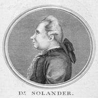 Daniel Solander. Botaničar iz Švedske. Bakrorez, engleski, 1772. Plakat, izrađen