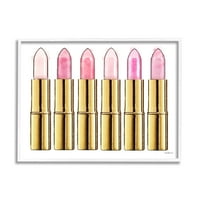 Stupell Industries Pink Zlatni ruž za usne Glam modni akvarel, 14, dizajn Amande Greenwood