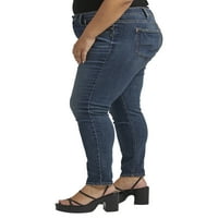 Silver Jeans Co. Plus veličine Elyse Mid Rise Skinny Traperice Veličine 12-24