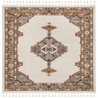 Seoska kuća Safavie Currie Boho plemenski tepih od poliestera u sivoj krem boji 4' 5'4 3' 5', 4' 6' unutarnji dnevni boravak, spavaća