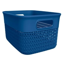 Pletena plastična košara za pohranu od 10 litara-plavi pleteni dizajn