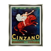Stupell Industries Cinzano Vermouth Vintage AD Grafička umjetnost sjaj siva plutajuća uokvirena platna Umjetnost tiska, dizajn Marcusa