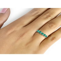 Draguljarslub smaragdni prsten rođeni nakit - 1. karat smaragd 0. nakit od srebrnog prstena od sterlinga - draguljasti prstenovi