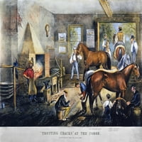 Trčanje pukotina, 1869. Tekuće pukotine u kovačnici. Litografija, 1869, M & M. Ispis plakata iz
