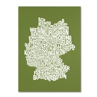 Zaštitni znak Art 'Olive-njemačke regije Map' Canvas Art by Michael Tompsett