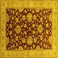 Tvrtka Alliand strojno pere tradicionalne unutarnje prostirke u orijentalnom stilu žute boje, kvadratne 5 stopa