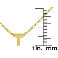 Obalni nakit Ženski 18k zlatni sloj početna ogrlica - slovo t