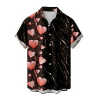 Muške majice za Valentinovo, majica kratkih rukava na kopčanje, Ležerne majice s printom, zabavne košulje za plažu