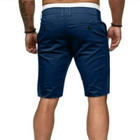 Muške bermudske kratke hlače s popustom, pripijene kratke hlače srednjeg struka, ravne hlače s prorezom s patentnim zatvaračem i