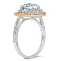 2. dijamant u obliku kruške s imitacijom prozirnog dijamanta od bijelog ružičastog zlata 18k s umetcima prsten od 6,75