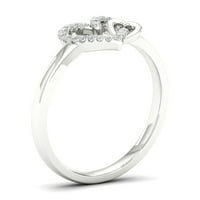 1 10CT TDW Diamond 10k Bijelo zlato otvoreno srce modni prsten